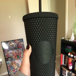 Starbucks black matte studded tumbler